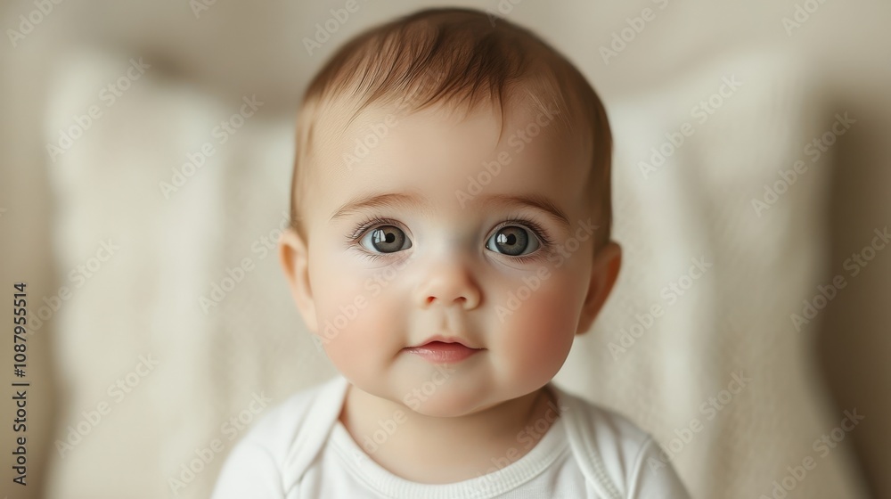 Adorable Baby with Captivating Eyes and Sweet Expression Adorable Baby with Captivating Eyes and Sweet Expression