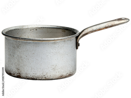 Vintage Metal Saucepan with Handle and Patina