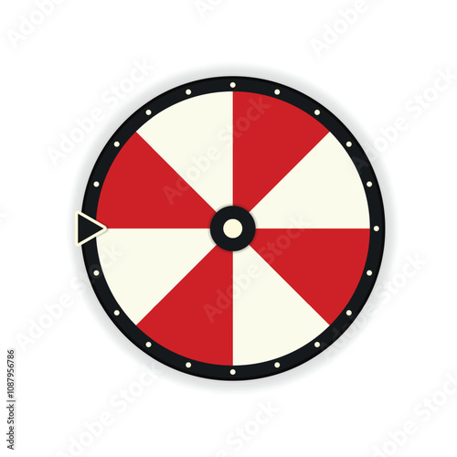 8 section blank wheel of fortune icon. Clip art image isolated on white background.