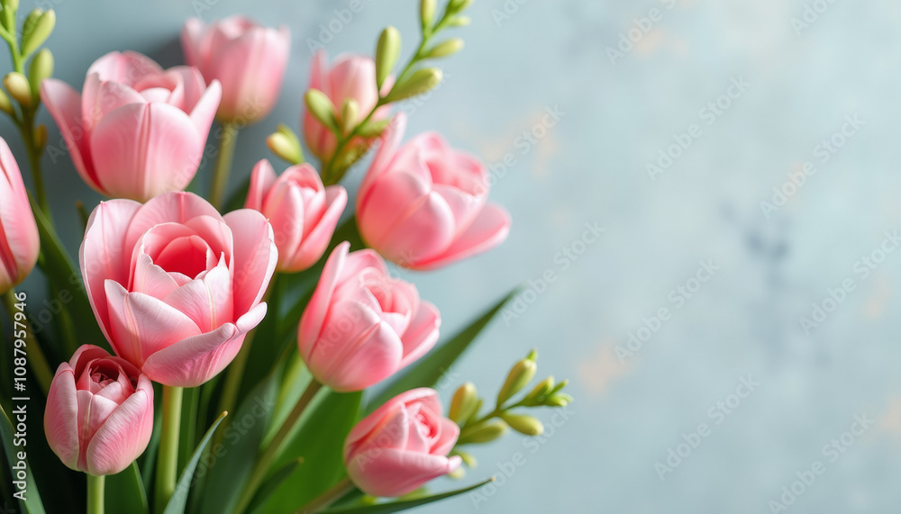 Delicate Pink Tulips Bouquet - Springtime Beauty Delicate Pink Tulips Bouquet - Springtime Beauty