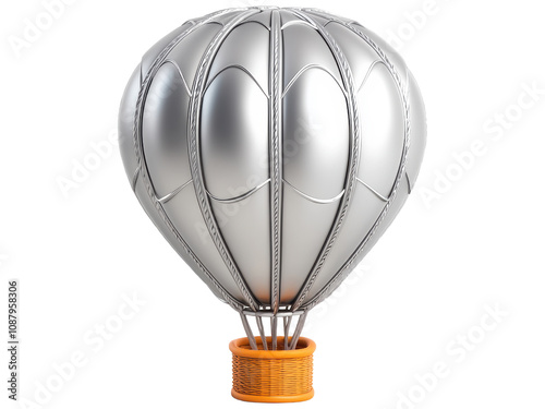 Wallpaper Mural Silver Hot Air Balloon on White Background Torontodigital.ca