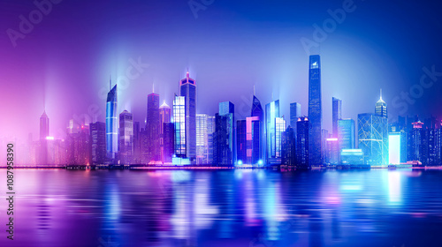 Cityscape Innovation: A Bright Digital Future in Cyberspace with Abstract Background