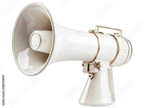 Classic White Megaphone for Announcements and Events