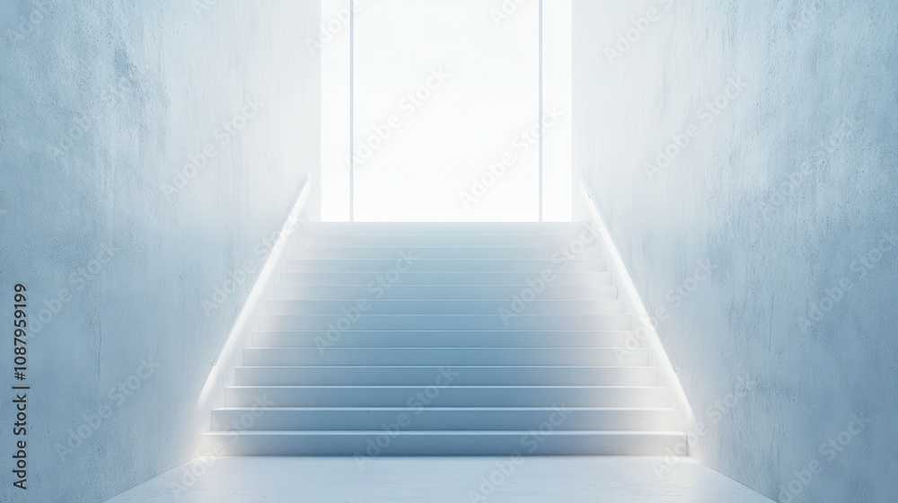 Obraz premium White Staircase to Light