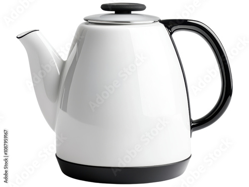 Elegant White and Black Teapot Design