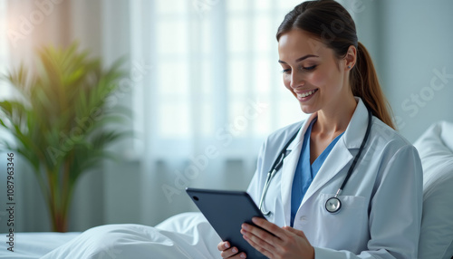 Doctor Consults Patient Using Tablet - Modern Healthcare photo