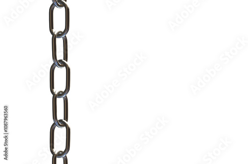 Hand drawn abstract 3D illustration of metalic glossy chain