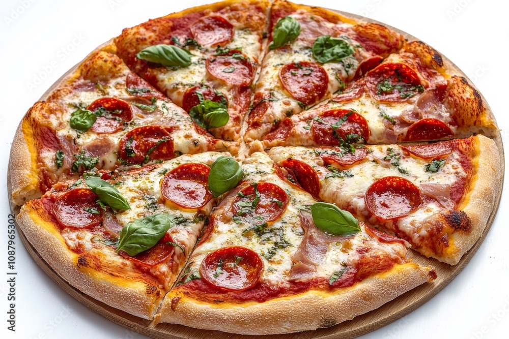 Delicious Pizza on Table Close Up Delicious Pizza on Table Close Up