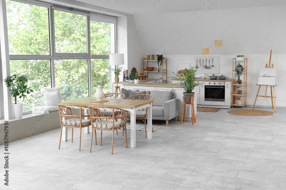 Obraz premium Interior of light modern kitchen