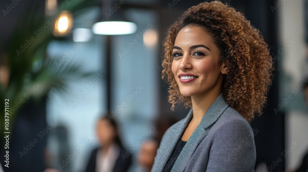 Fototapeta premium Smiling Businesswoman in Modern Office