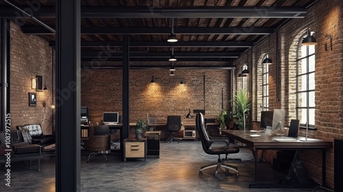 Industrial Loft Office Interior Design