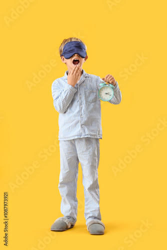 Cute little boy in pajamas ...
