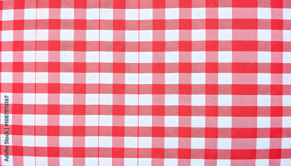 Red white checkered classic pattern cotton fabric background, origami Red white checkered classic pattern cotton fabric background, origami
