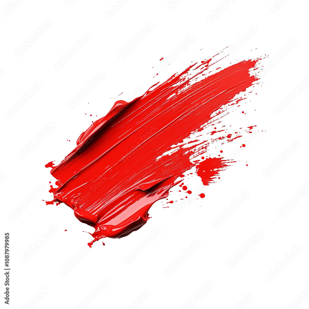A single bold red paintbrush A single bold red paintbrush