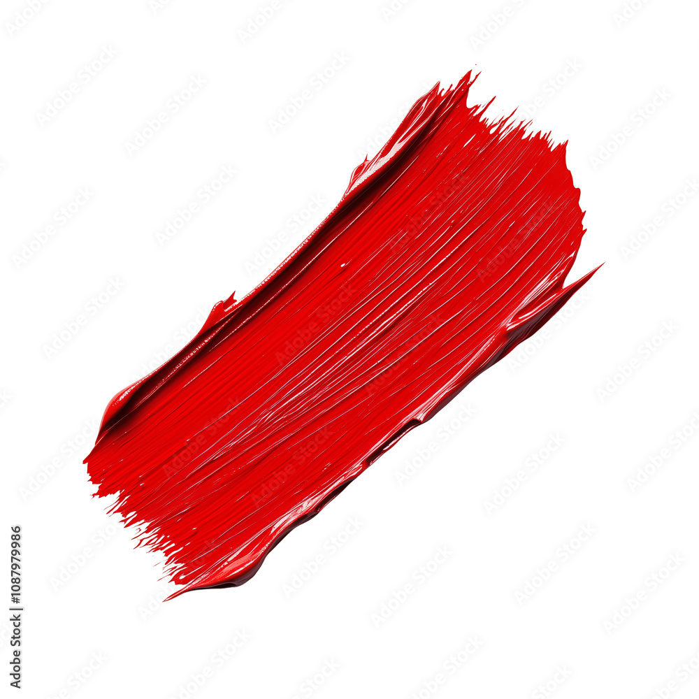 A single bold red paintbrush A single bold red paintbrush