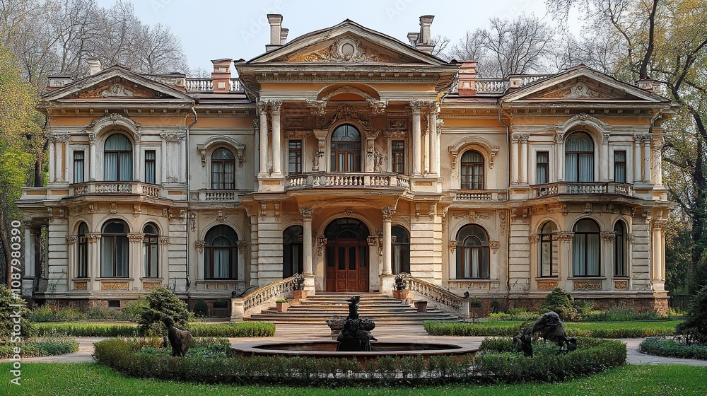 Elegant Mansion with a Fountain Elegant Mansion with a Fountain