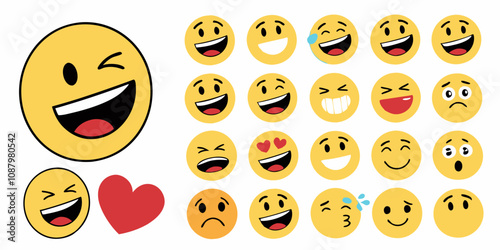 Big Emoji Set Vector