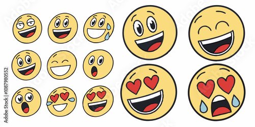 Big Emoji Set Vector