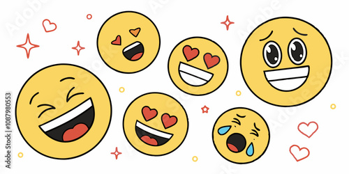 Big Emoji Set Vector