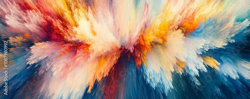 Wallpaper Mural Vibrant explosion of colors and shapes with paint splashes Torontodigital.ca