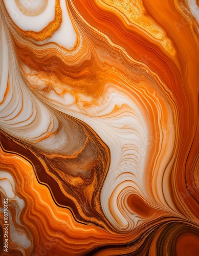 Marble ink colorful. orange marble pattern texture abstract background 