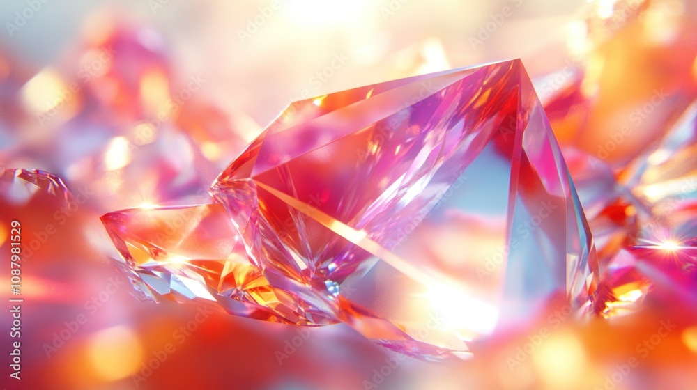 Shimmering crystal diamond with vibrant reflections. Shimmering crystal diamond with vibrant reflections.