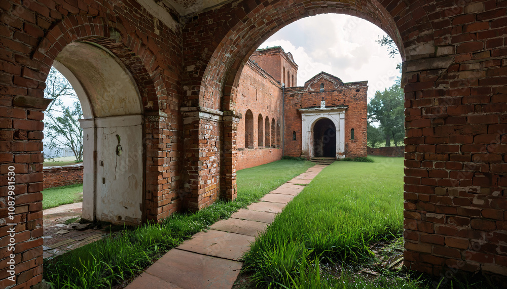 Fototapeta premium Ruines d'une ancienne architecture en briques