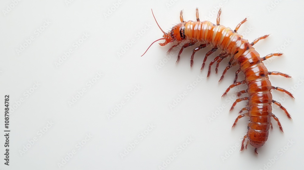 Centipede on White Background Centipede on White Background