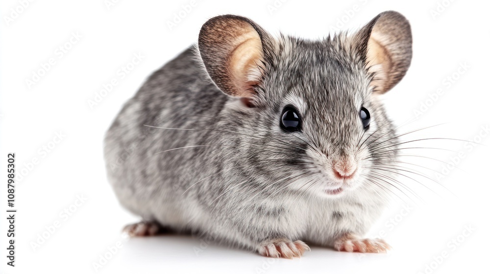 Obraz premium Cute Grey Mouse with Big Ears