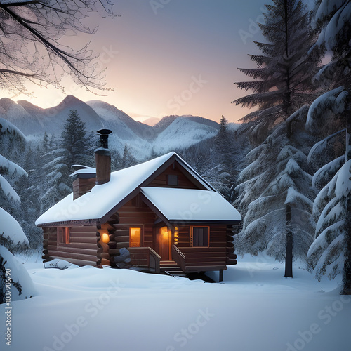 house in the snow