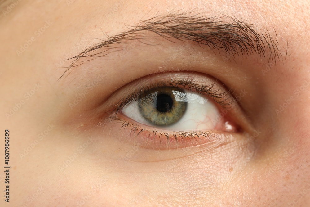 Macro view of young woman with beautiful eyes Macro view of young woman with beautiful eyes