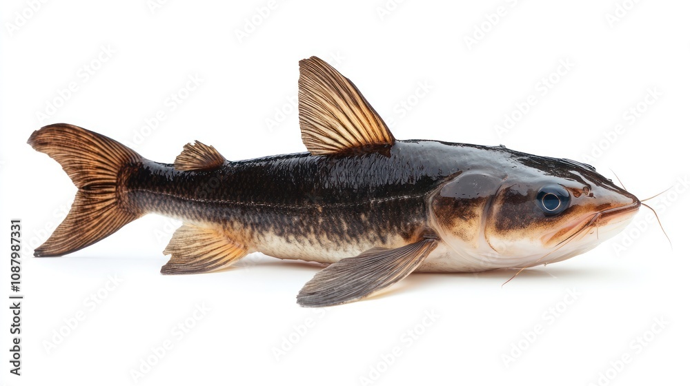 Fototapeta premium Isolated Catfish on White Background