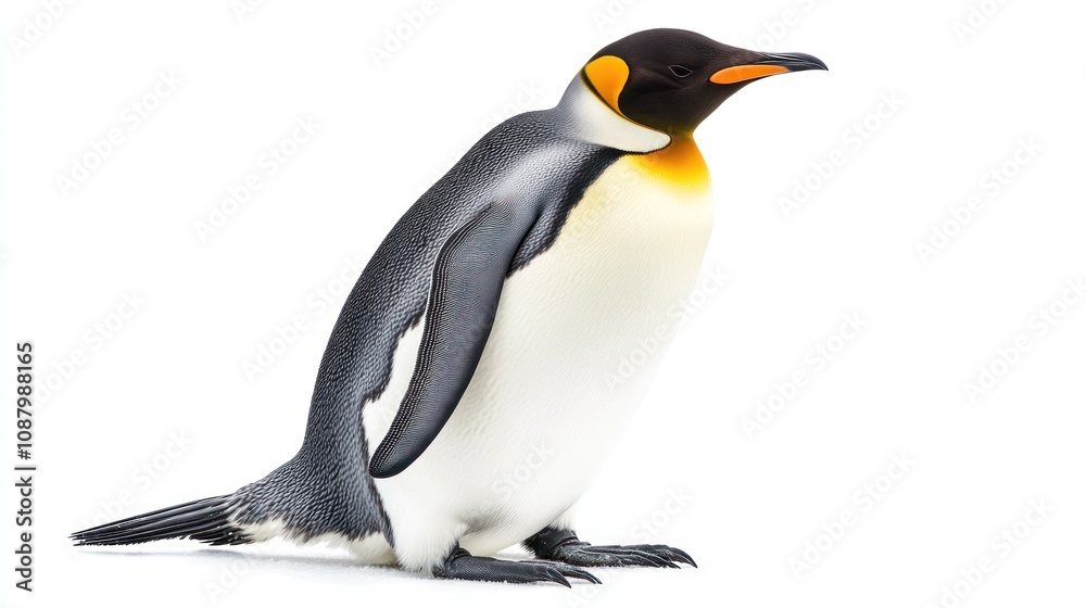 Naklejka premium King Penguin Isolated on White Background