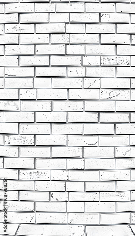 Fototapeta premium Panorama of Brick pattern white ceramic wall tile texture and seamless background, pop-art