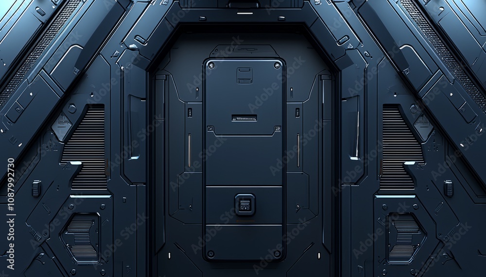 Futuristic Dark Grey Metal Panel Door Design Futuristic Dark Grey Metal Panel Door Design