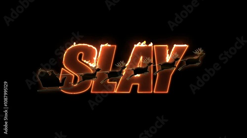 Santa's Slay Sleigh, fun Christmas, reindeer, fire