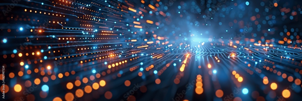 Futuristic Digital Tech Background with Glowing Data Lines and Circuit Board Elements Futuristic Digital Tech Background with Glowing Data Lines and Circuit Board Elements