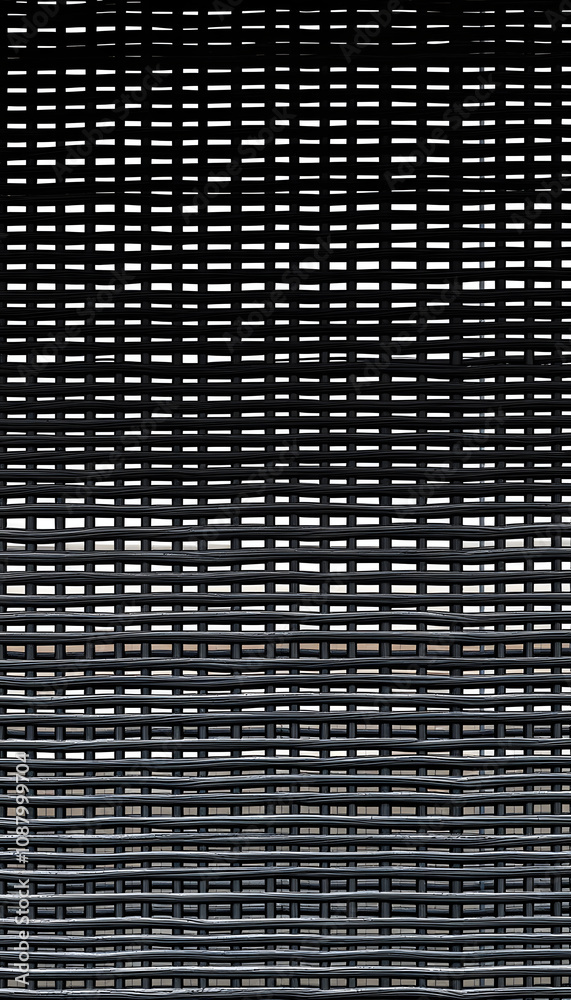 Panorama of Black woven rattan wall pattern and seamless background, silhouette Panorama of Black woven rattan wall pattern and seamless background, silhouette