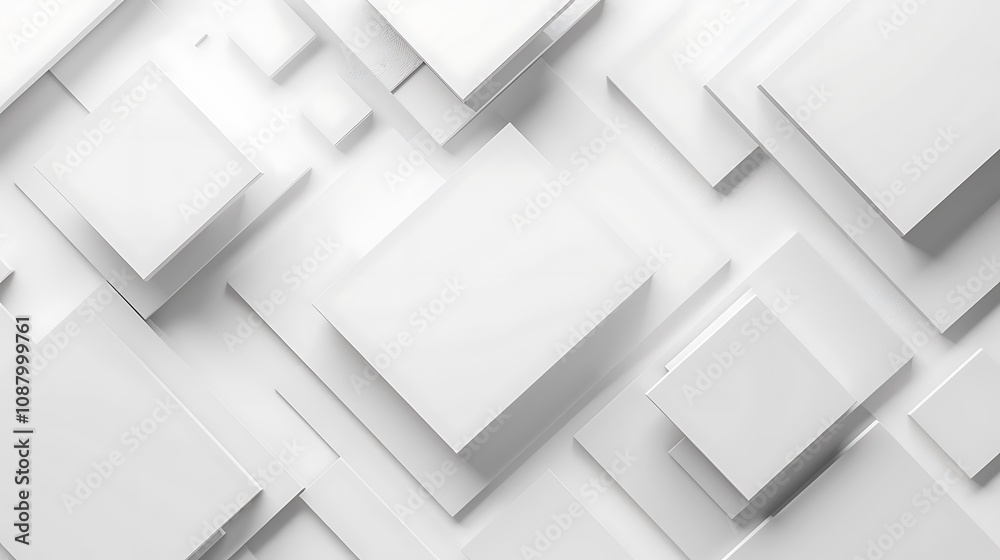 A minimalist arrangement of overlapping white geometric shapes creating a clean and modern visual effect. A minimalist arrangement of overlapping white geometric shapes creating a clean and modern visual effect.
