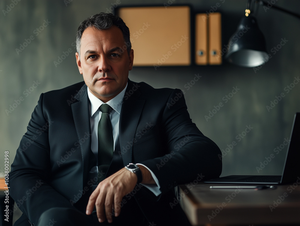 Un homme d'affaires d'environ 50 ans ou 60 ans debout dans son bureau, image de l'entrepreneur, du directeur commercial ou marketing, du cadre dirigeant, exécutif, président ou top manager Un homme d'affaires d'environ 50 ans ou 60 ans debout dans son bureau, image de l'entrepreneur, du directeur commercial ou marketing, du cadre dirigeant, exécutif, président ou top manager