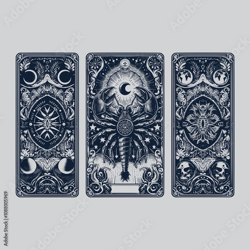 celestial scorpio ouija tarot tattoo