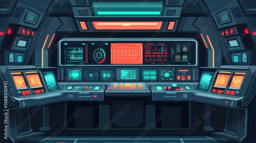 High-Tech Control Room Design with Soft Lighting High-Tech Control Room Design with Soft Lighting
