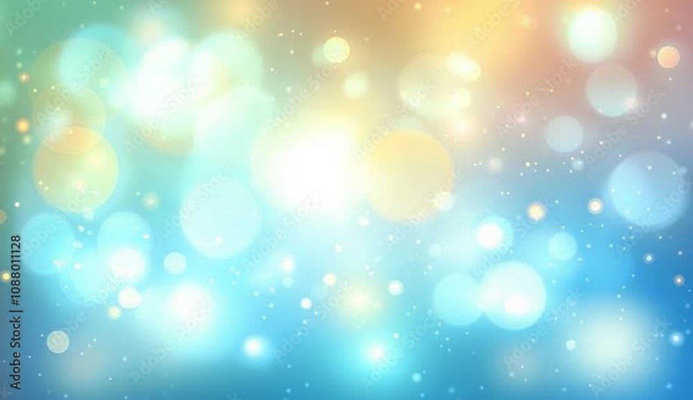 Abstract background with glowing bokeh lights in pastel blue yellow white spring summer wallpaper Abstract background with glowing bokeh lights in pastel blue yellow white spring summer wallpaper
