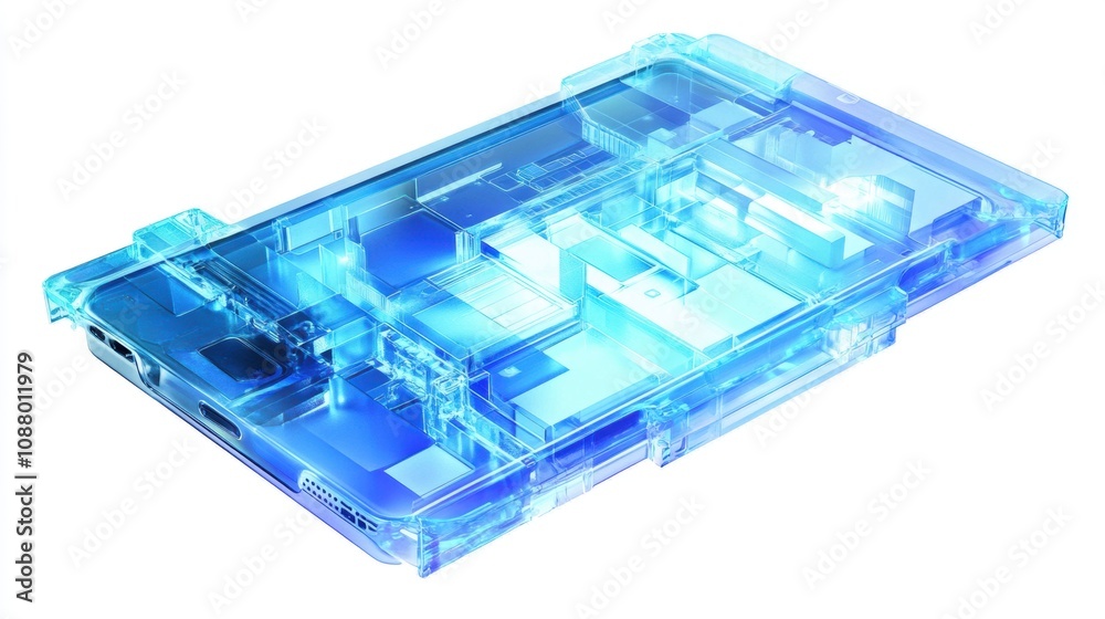 Sleek AI Hologram Interface with Glowing Blue Design Sleek AI Hologram Interface with Glowing Blue Design