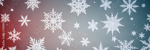 Beautiful snowflakes against the gradient. Banner. Background. Snow.