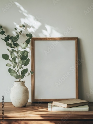 Contemporary Decor: Modern Framed Picture on Wood Table