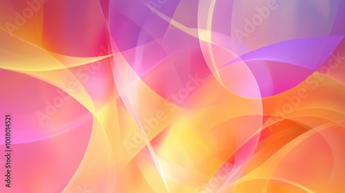 Vibrant Abstract Background with Colorful Curves and Smooth Layers in Shades of Pink, Orange, and Purple for Creative Design Projects