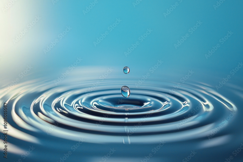 Gentle ripples in deep blue water create serene atmosphere Gentle ripples in deep blue water create serene atmosphere