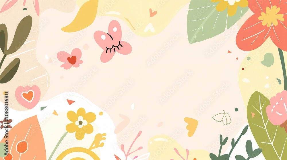 Cute Artistic Cartoon Background - A Whimsical World of Delightful Visuals. The Colorful and Playful Elements, with Their Charming Designs, Creating a Captivating and Imaginative Scene Cute Artistic Cartoon Background - A Whimsical World of Delightful Visuals. The Colorful and Playful Elements, with Their Charming Designs, Creating a Captivating and Imaginative Scene