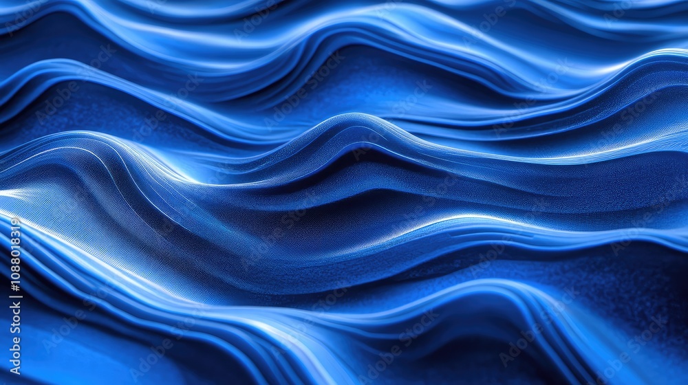 Abstract Waves of Blue Fabric Texture with Flowing Patterns Creating a Sense of Depth and Movement for Use in Background Design and Art Projects Abstract Waves of Blue Fabric Texture with Flowing Patterns Creating a Sense of Depth and Movement for Use in Background Design and Art Projects